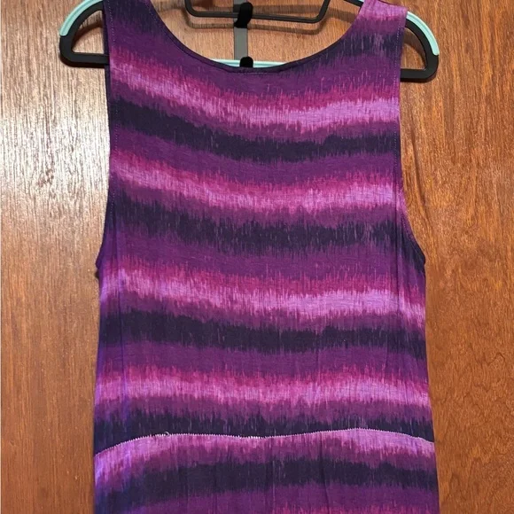 Lane Bryant Purple striped tank hi lo maxi dress plus size 14/16 - Picture 4 of 8